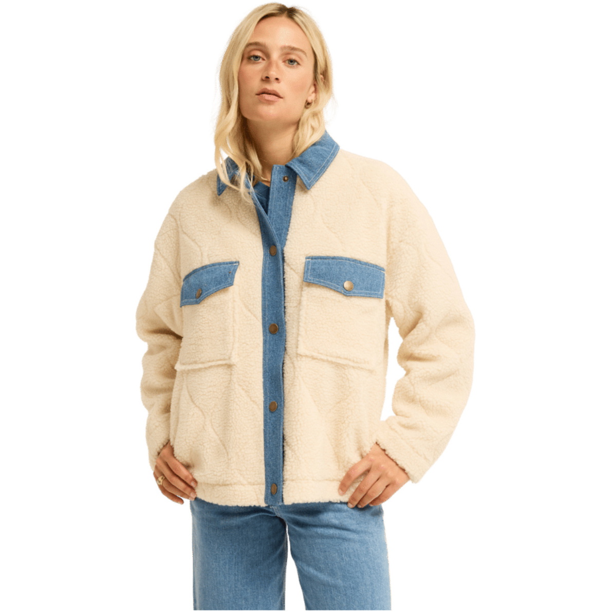 2026 Billabong Womens Stay Golden Jacket EBJJK00187 - White Cap